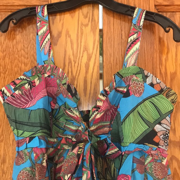 🎉Hist Pick🎉 Farm Rio Totally Tuiuiu Halter Maxi Dress size L - Picture 9 of 15